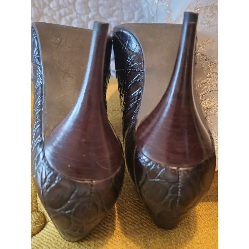 Talbots Heels Womens Size 7B Leather Pointed Toe
